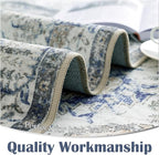 jinchan Kalen Area Rug 2x3 Washable Entryway Rug Soft Door Mat Vintage Indoor Entrance Thin Retro Distressed Carpet Blue Floral Country Boho Non Slip Doormat Bathroom Kitchen Bedroom