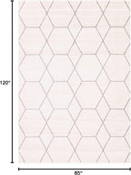 Unique Loom Trellis Frieze Collection Area Rug - Geometric (7' 1" x 10', Ivory/ Gray)