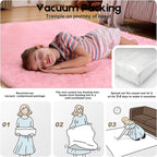 Pink Rugs for Bedroom, 2x3 Fluffy Small Area Rugs for Living Room, Soft Shag Fuzzy Carpet with 4 Non-Slip Stickers for Kids Boys and Girls Nursery Room Dorm Home Decor (Pink, 2ft x 3ft)