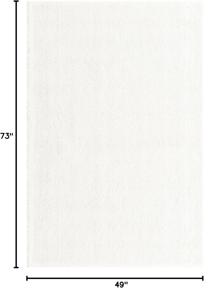 Unique Loom Solo Collection Area Rug - Calabasas (4' 1" x 6' 1" Rectangle, Snow White)