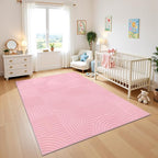 Pauwer 5x7 Washable Area Rugs for Living Room Modern Pink Solid Color Soft Fluffy Rugs for Bedroom Non Slip Boho Accent Indoor Mat Floor Carpet Cover for Kids Room Dining Room Kitchen Office, Pink