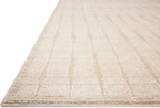 Loloi Chris Loves Julia Calvin Collection CLV-02 Ivory/Oatmeal 5'-3" x 5'-3" Round Area Rug Checkered Neutral Soft Living Room Bedroom Carpet