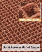 AMOAMI Upgraded Waffle Bath Mat, Super Absorbent Non Slip Bath Mats for Bathroom Floor, Machine Washable Bathroom Rugs with Tassels, Rubber Backed Bathroom Mats, Ultra Soft, 24" x 36", Dirty Orange