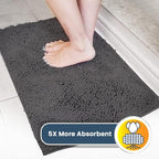 Muddy Mat® Shown on TV – Super Absorbent Door Mat Indoor, Microfiber Quick Dry Chenille Entryway Rug, Non-Slip Front Door Mat, Indoor Mats for Entryway, Machine Washable Pet Rug, Charcoal 24"x36"