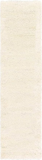 Unique Loom Solid Shag Collection Area Rug (2' 7" x 10' Runner, Snow White)