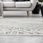 Antep Rugs Palafito 4x6 Geometric Shag Diamond High-Low Pile Textured Indoor Area Rug (Gray, 3'11" x 5'11")