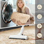 4x6 Solid Fluffy Camel Area Rug – Washable, Durable, Living Room Rug, Non-Slip High Pile Shag Rugs for Bedroom, Living Room, Bedside, Dorms, Nursery Rooms, Kids Room, Soft Indoor Floor Carpet