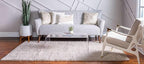 Unique Loom Davos Shag Collection Area Rug - Solid (5' 3" x 8' Rectangle, Linen)