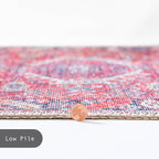 GLN Rugs Traditional Collection - Machine Washable Area Rug, Traditional Washable, Non Slip, Low Pile Chenille Rug, Living Room, Bedroom, Kitchen Rug (2' x 3' Multi Red)