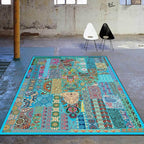 Vintage Boho Area Rugs Multicolor Ethnic Style Geometric Splicing Carpets Bedroom Living Room Kitchen Floor Mats Indoor Outdoor Non-Shedding Runner Rug Home Décor Carpet 3' X 4'