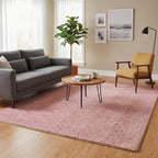 Modern Herringbone Chevron Collection Handcrafted Wool Area Rug - Durable, Zigzag Pattern, for High Traffic, Contemporary Design for Living Room, Bedroom, Dining Room Decor (Blush Pink, 9' x 13')