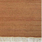 Rugsotic Carpets Hand Woven Flat Weave Kilim Wool ECO-Friendly Area Rugs - 2'6''x6', Runner Shape, Orange Color, Solid Plain Design, Low Pile Handmade Rugs for Living Room, Bed Room (D00111)