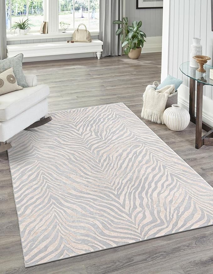 Unique Loom Finsbury Collection Area Rug - Meghan (7' 1" x 10' Rectangle, Gray and Ivory)