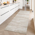 PADOOR Modern Abstract Runner Rug - 2.6x8 Washable Hallway Rugs, Ultra Soft Non-Slip Low Pile Floor Rugs for Hallway Entryway Kitchen Bedroom Bedside Laundry Room Brown