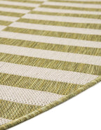 Unique Loom Outdoor Striped Collection Area Rug - Striped (10' Round Green/Ivory)