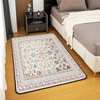 Boho 3x5 Area Rug Vintage Floral Rugs for Living Room | Art Deco Abstract Washable Rug, Retro Tribal Aesthetic Oriental Carpet Indoor Floor Mat