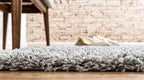 Unique Loom Solid Shag Collection Area Rug (2' 6" x 10' Runner, Cloud Gray)