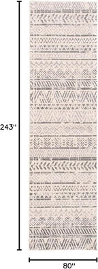 Rugshop Geometric Boho Perfect for high Traffic Areas of Your Living Room,Bedroom,Home Office,Kitchen Runner Rug 2'7" x 8' Gray