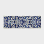 EVERGRACE Hallyway Area Runner Rugs 2x6, Boho Floral Faux Wool Indoor Outdoor Rugs, Washable Rugs for Bedroom Bathroom Living Room Kitchen, Low Pile Floor Mat Carpet for Home Decor, Celtic Blue