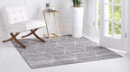 Unique Loom Trellis Frieze Collection Area Rug - Geometric (6' Square, Light Gray/ Ivory)