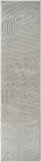 LUXE WEAVERS Modern Geometric Wave Gray 2x8 Area Rug
