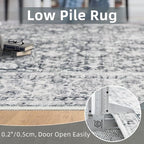 Deerly Grey Rug 6x9 Rugs for Living Room Distressed, Washable Area Rugs Non Slip Large Rug for Bedroom Dining Room Office, Floor Decoration Big Rug Mat Low-Pile(Grey)