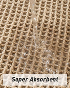 AMOAMI Upgraded Waffle Bath Mat, Super Absorbent Non Slip Bath Mats for Bathroom Floor, Machine Washable Bathroom Rugs with Tassels, Rubber Backed Bathroom Mats, Ultra Soft, 17" x 24", Brown