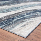 LUXE WEAVERS Lagos Collection 7983 Blue 4x5 Art Deco Area Rug