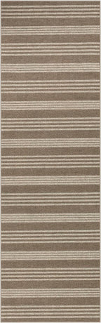 Lahome Striped Washable Runner Rug, 2x8 Easy Jute Hallway Kitchen Runner, Farmhouse Non Slip Non Shedding Indoor Outdoor Carpet for Entry Corridor Foyer, Khaki