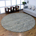 Hand Tufted Wool ECO-Friendly Area Rugs - 8'x8', Round Shape, Light Green, Solid Plain Design, High Pile Thick Handmade Anti Skid Area Rugs for Living Room, Bed Room (KWC111)