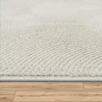 Paco Home Modern Area Rug with Minimalist Arched Lines in Neutral Cream, Size: 5'3" x 7'3"