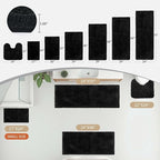 Bathroom Rug 24x48 Non Slip Fluffy Bath Mat for Bathroom Floor Washable Plush Luxury Bath Rug for Tub Soft Shower Mat, Black