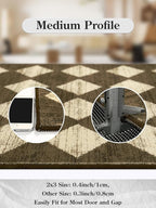 Lahome Washable Kitchen Runner Rug, Rug Runners for Hallways 6 Feet Non Slip Long Bathroom Rugs Runner, Moroccan Trellis Non Skid Low Pile Laundry Room Carpet Runners for Bedroom Entryway, 2x6 Brown