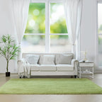 duduta Green Soft Fluffy Rug 4x6 ft, Shag Fuzzy Plush Rectangle Carpet for Bedroom Nursery Living Room Home Decor