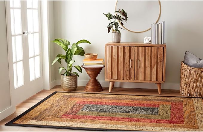 Home Dynamix Royalty Vega Contemporary Geometric Area Rug, Black/Brown, 6'5"x9'5"