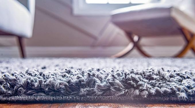 Unique Loom Davos Shag Collection Area Rug - Solid (2' 7" x 13' 1" Runner, Peppercorn)