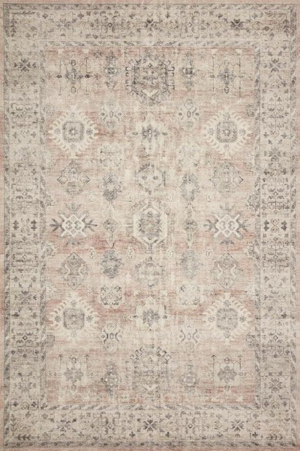 Loloi Hathaway Collection HTH-03 Java/Multi 5'-0" x 7'-6", .25" Thick Area Rug, Soft, Durable, Printed, Modern, Low Pile, Non-Shedding, Easy Clean, Living Room Rug