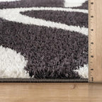 Rugshop Abstract Wavy Shag Area Rug Anthracite Dark Gray 4' x 6' Ideal for Small Living Rooms, Offices, or Beside The Bed