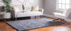 Unique Loom Davos Shag Collection Area Rug - Solid (8' x 10' Rectangle, Peppercorn)