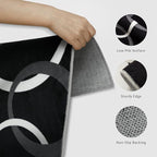 YIHOUSE 4x6 Ft Area Rugs, Concentric Circle Washable Rug, Black and White Geometric Design Rug for Small Living Room, Bedroom, Laundry Room, Entryway, Indoor Home Decor, Nonslip Non-Shedding