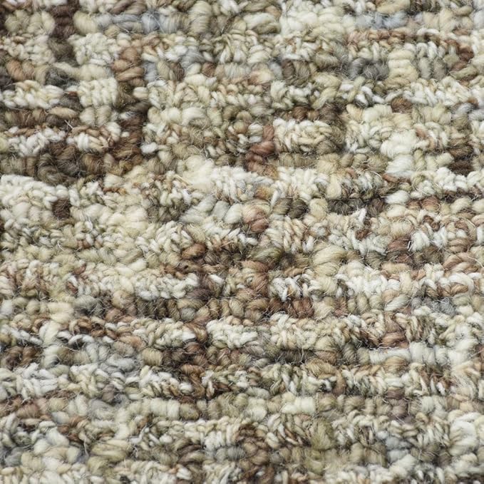 Hand Tufted Wool ECO-Friendly Area Rugs - 5'x8', Rectangle Shape, Dark Brown & Beige, Solid Plain Design, High Pile Handmade Area Rugs for Living Room, Bed Room (KWC111)