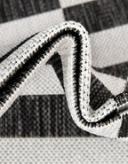 Unique Loom Outdoor Striped Collection Area Rug - Striped (13' Square, Charcoal/Ivory)