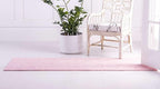 Unique Loom Trellis Frieze Collection Area Rug - Geometric (2' x 8' 8" Runner, Light Pink/ Ivory)