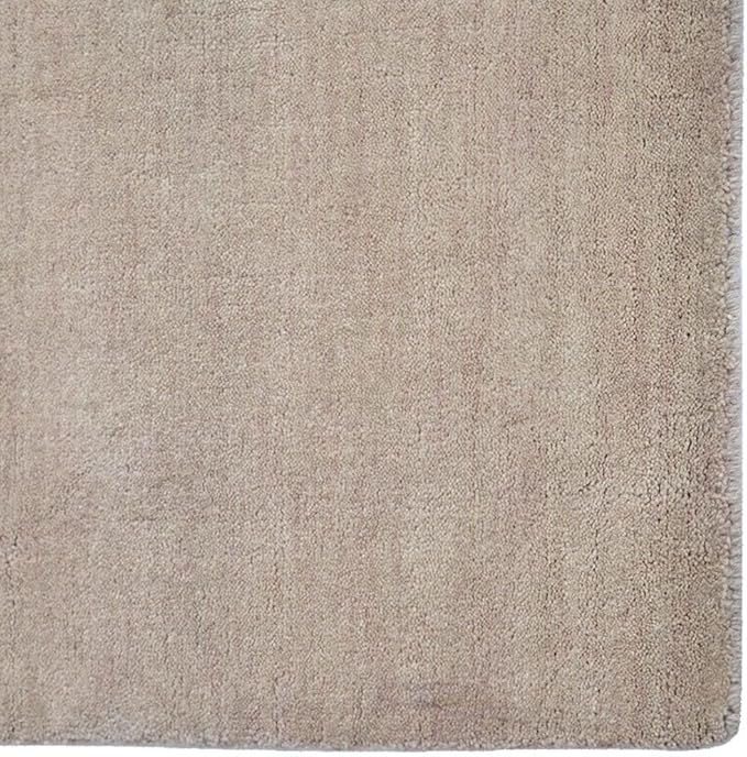 Rugsotic Carpets Hand Knotted Loom Wool ECO-Friendly Area Rugs - 2'6"x8', Runner, Beige Color, Solid Plain Design, High Pile Thick Handmade Anti Skid Area Rugs for Living Room, Bed Room (L00111)