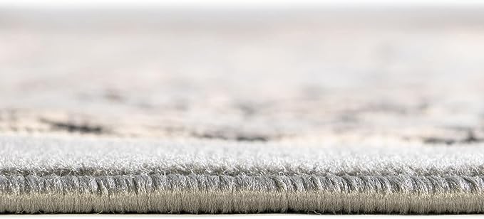 Rugs.com Yasmin Collection Rug – 10 Ft Runner Gray Medium Rug Perfect for Hallways, Entryways