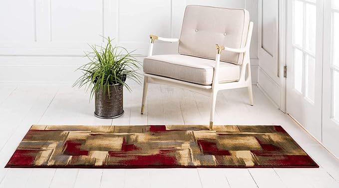Unique Loom Barista Collection Area Rug - Timor (2' 2" x 6' 1" Runner, Multi/ Red)