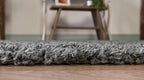 Unique Loom Davos Shag Collection Area Rug - Solid (5' 3" x 8' Oval, Peppercorn)