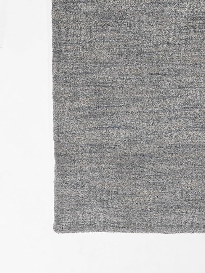 Hand Knotted Loom Wool ECO-Friendly Area Rugs - 2'6"x8', Runner, Light Blue Color, Solid Plain Design, High Pile Handmade Anti Skid Area Rugs for Living Room, Bed Room (L00111)