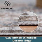 Washable Area Rug 9'x12' Boho Design Non-Shedding Easy Care Ideal for High Traffic Areas in Living Room Bedroom Office Coffee Table Kitchen Large Carpet