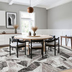8X10 Area Rugs for Living Room Bedroom,Modern Abstract Large Carpet Washable Rugs 8x10 for Dining Room Office,Non Slip Gray Print Faux Wool Thin 8 by 10 Indoor Nursery Kids Home Pet & Child Friendly